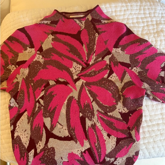 Anthropologie Sweaters - Anthropologie Pink and Brown Leaf Sweater